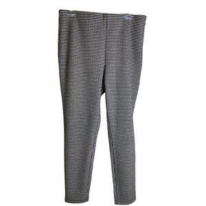 Ann Taylor Black & White Houndstooth High-Waist Pants With Side Zipper Size LP